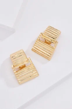 Tiered Textured Clip- On Earrings