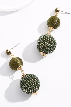 Tiered Thread Ball Earrings