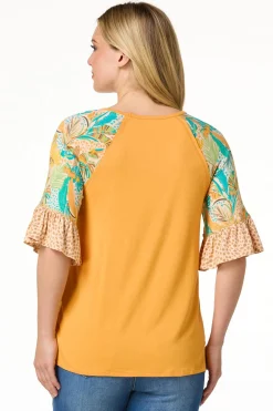 Tropical Sleeve Top