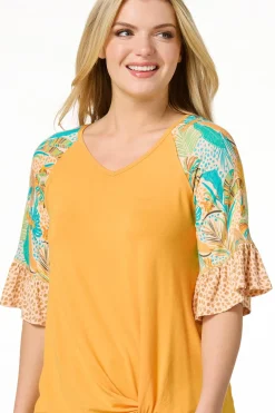 Tropical Sleeve Top