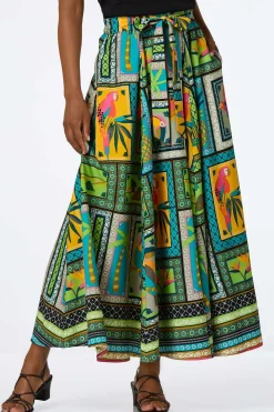 Tropical Tile Maxi Skirt