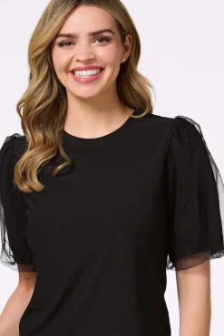 Tulle Puff Sleeve Top