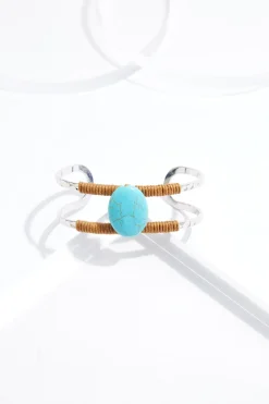 Turquoise Stone Cuff Bracelet