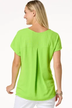 Twist Hem V- Neck Top