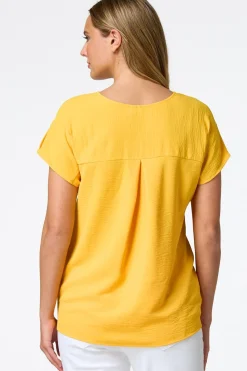 Twist Hem V- Neck Top