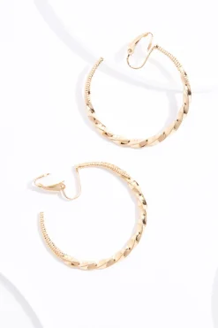 Twisted Clip- On Hoop Earrings