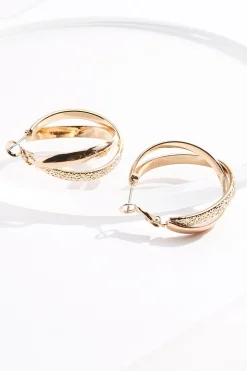 Twisted Gold Hoop Earrings