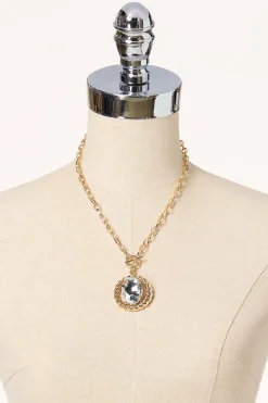 Twisted Halo Glass Pendant Necklace Set