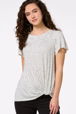 Twisted Smocked Dot Top