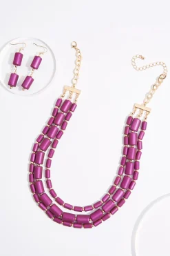 Vibrant Cylinder Necklace Set