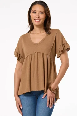 Waffled Babydoll Top
