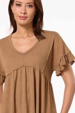 Waffled Babydoll Top
