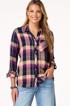 Waffled Berry Plaid Shirt