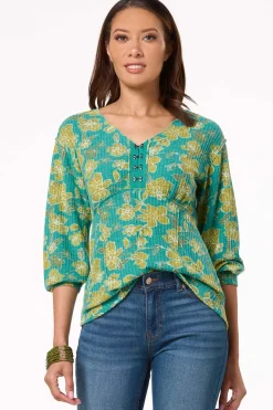 Waffled Hook And Eye Top