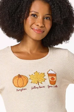 Waffled Pumpkin Leaves Latte Top