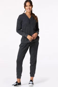 Waffled Vintage Black Joggers