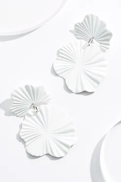 Wavy Rubber Foiled Dangle Earrings
