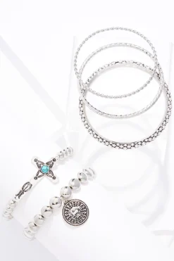 Western Cross Multi Bracelet Set