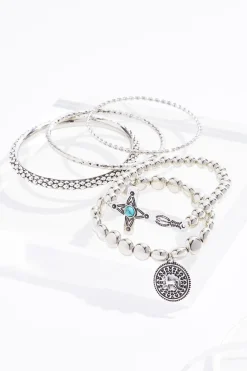 Western Cross Multi Bracelet Set