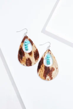 Western Faux Fur Dangle Earrings