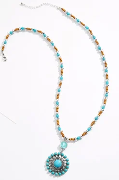 Western Mixed Bead Pendant Necklace