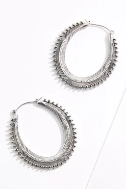 Western Oval Hoop Earrings