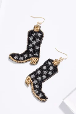 Western Seed Bead Boot Earrings