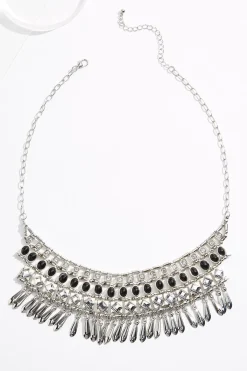 Western Silver Bib Necklace