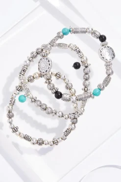 Western Silver Stretch Bracelet Set