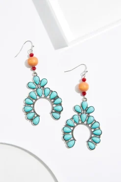 Western Turquoise Arch Earrings