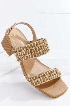 Whipstitch Low Heel Sandals