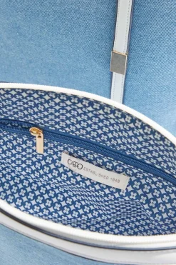 Whipstitch Trim Denim Tote Set