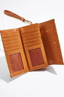 Whipstitch Trim Patterned Wallet