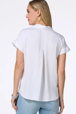White Cuffed Sleeve Shirt