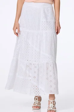 White Eyelet Maxi Skirt