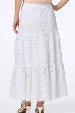 White Eyelet Maxi Skirt