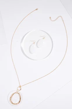White Gold Pendant Necklace Set