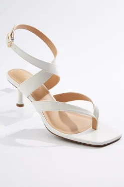 White Patent Heeled Sandals