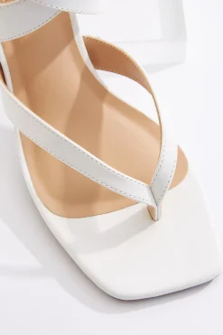 White Patent Heeled Sandals