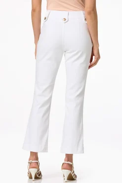White Sailor Button Jeans