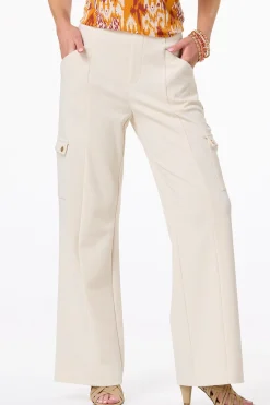 Wide Leg Seamed Cargo Pants