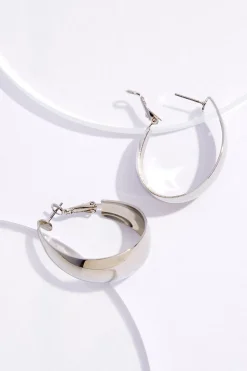 Wide Oblong Hoop Earrings