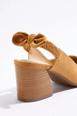 Wide Width Bow Slingback Pumps