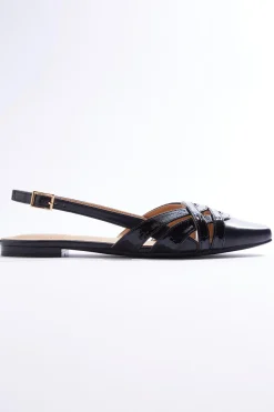 Wide Width Croc Cutout Slingback Flats