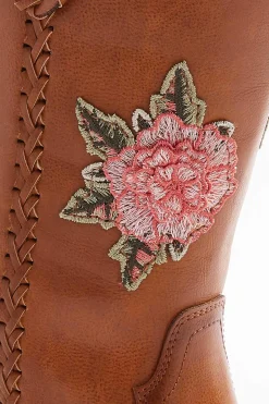 Wide Width Flower Western Boots