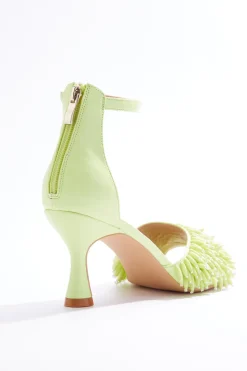 Wide Width Fringe Bead Dressy Heel Sandals