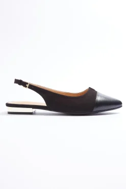 Wide Width Notch Vamp Slingback Flats