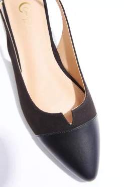 Wide Width Notch Vamp Slingback Flats