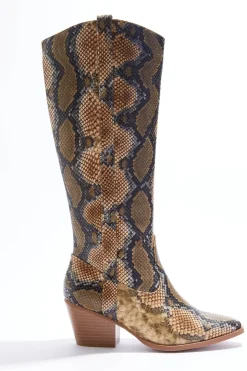 Wide Width Snakeskin Tall Boots