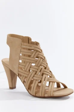 Wide Width Tan Criss Cross Heels
